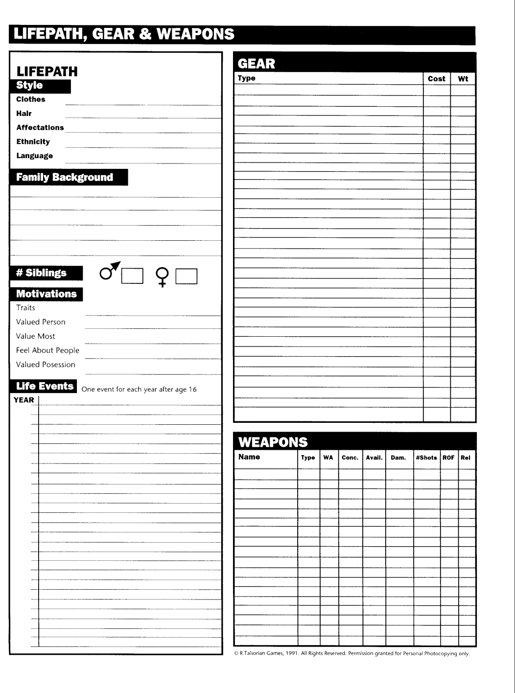 Cyberpunk 2020 character sheet