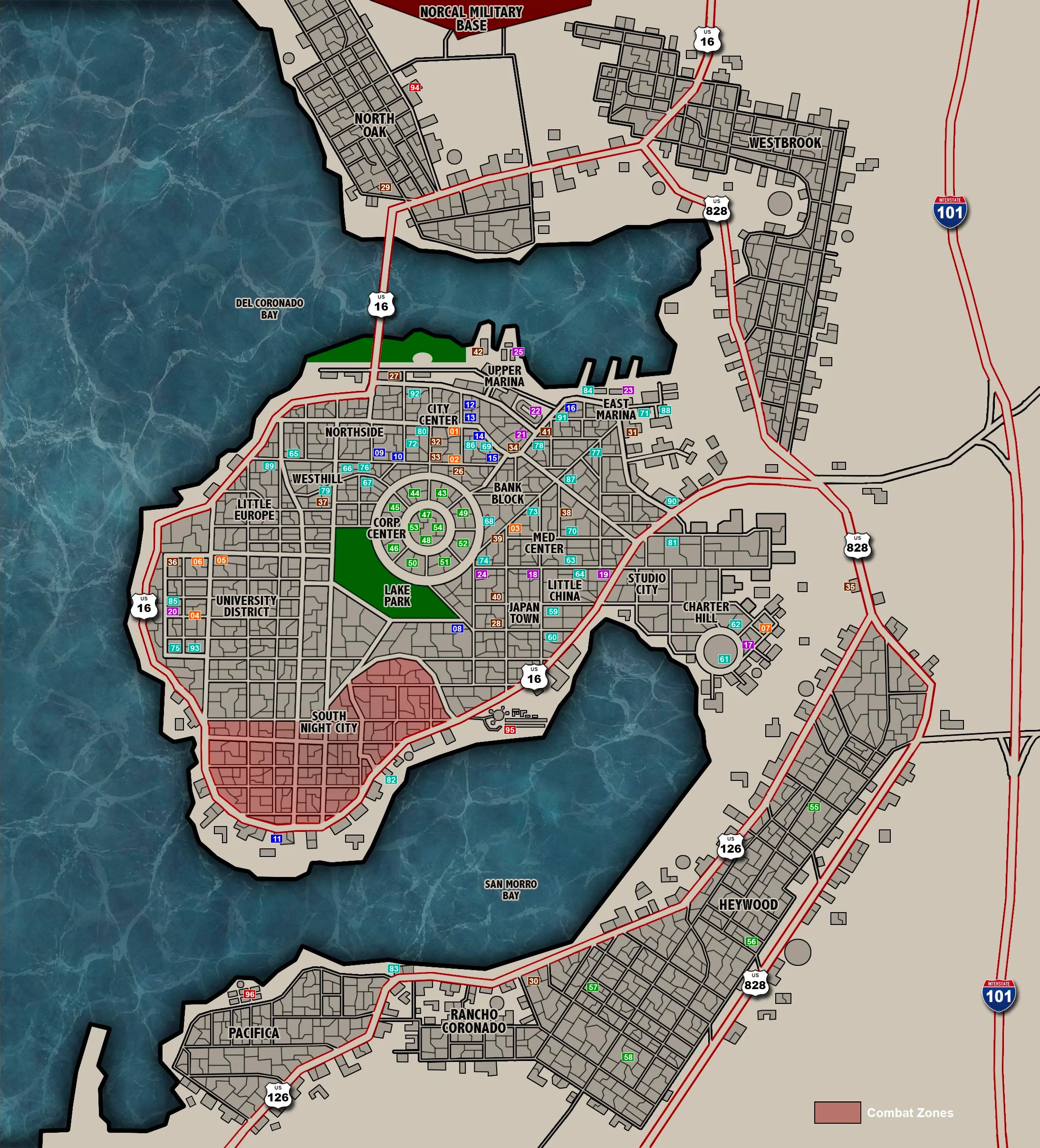 Night City map